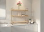 Hanah Home Estantería de Pared de Madera Maciza Dorado y Marrón
